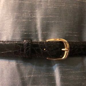 Crocodile leather belt